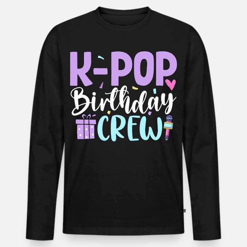 K Pop Birthday Crew - Männer Premium Bio Langarmshirt - Schwarz