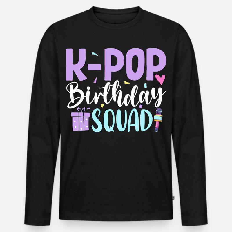 K Pop Birthday Squad - Männer Premium Bio Langarmshirt - Schwarz