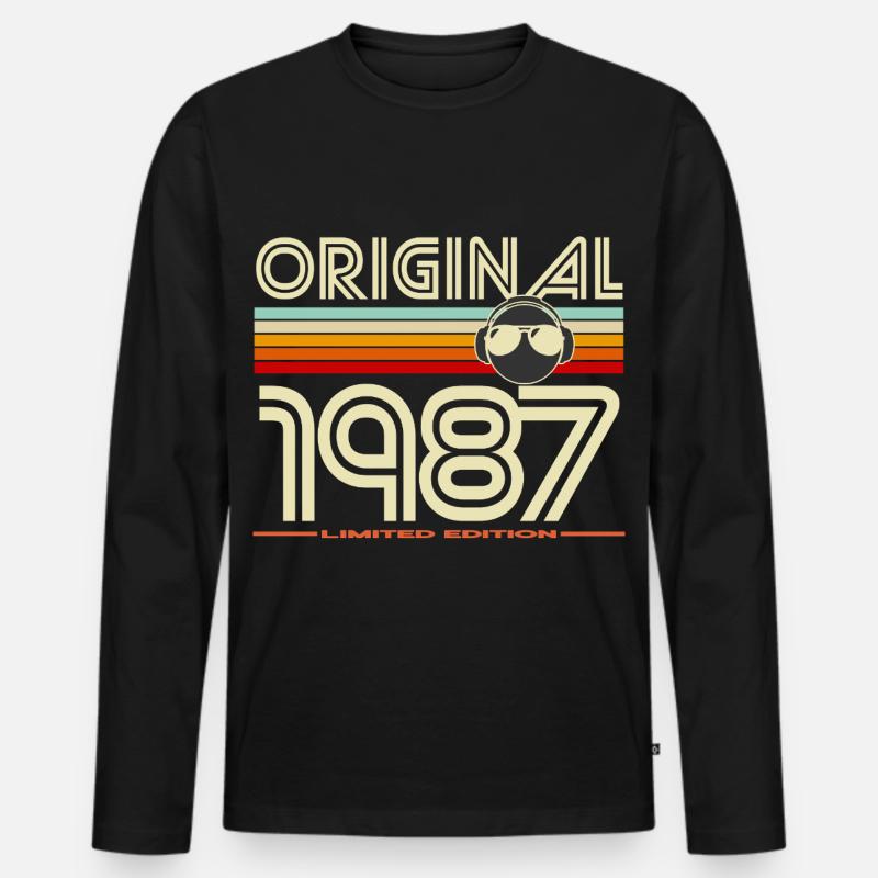 Originale limitierte Edition von 1987 - Männer Premium Bio Langarmshirt - Schwarz