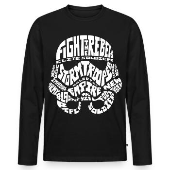 Star Wars Fight The Rebels Soldaten Helm Weiß - Männer Premium Bio Langarmshirt - Schwarz - Vorne - Nico (187cm)