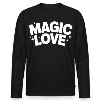 Magical Love Lettering - Men's Premium Organic Long Sleeve Shirt - black - Front - Nico (187cm)