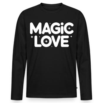 Magic Love Stars rétro - T-shirt manches longues Premium bio Homme - noir - Devant - Nico (187cm)
