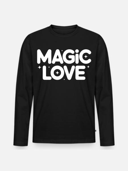 Magic Love Retro Stars - Men's Premium Organic Long Sleeve Shirt - black