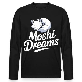 Moshi Dreams Cat Shirt Cute Sleeping Cats - Men's Premium Organic Long Sleeve Shirt - black - Front - Nico (187cm)