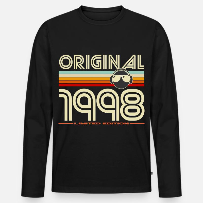 Originale Retro-Edition von 1998 - Männer Premium Bio Langarmshirt - Schwarz