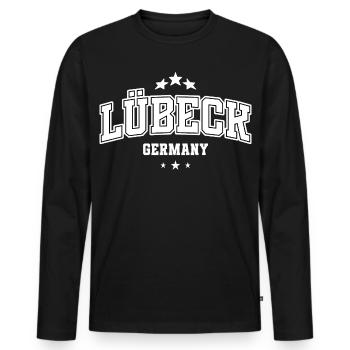 Lübeck Germany Shirt für Städte Fans Souvenir - Männer Premium Bio Langarmshirt - Schwarz - Vorne - Nico (187cm)