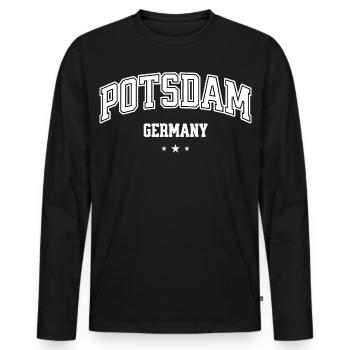 Souvenir de Potsdam, Allemagne pour hommes et femmes - T-shirt manches longues Premium bio Homme - noir - Devant - Nico (187cm)