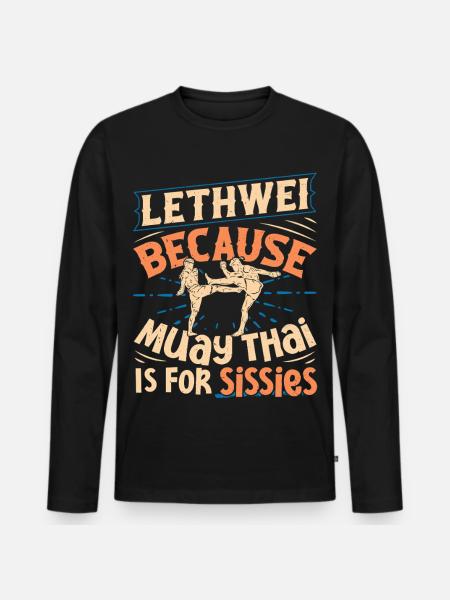 Lethwei-Training Myanmar-Kämpfer Burmesisches Boxen - Männer Premium Bio Langarmshirt - Schwarz