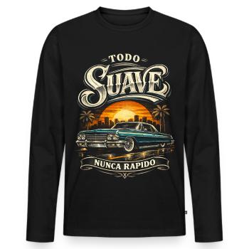 Lowrider Auto Todo Suave Nunca Rapido - Männer Premium Bio Langarmshirt - Schwarz - Vorne - Nico (187cm)