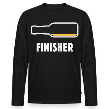 Finisher (beer / beer / beer drinker / NEG 2C) - Men's Premium Organic Long Sleeve Shirt - black - Front - Nico (187cm)
