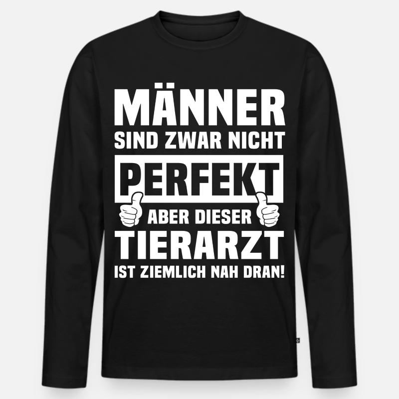 Tierarzt - Männer Premium Bio Langarmshirt - Schwarz