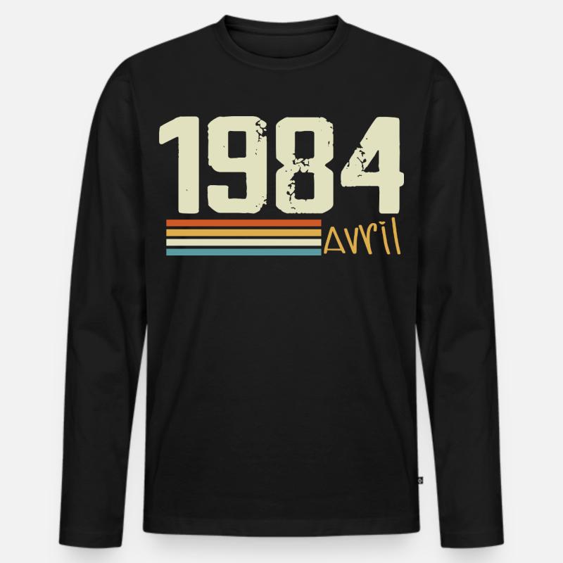 Geboren im April 1984 - Männer Premium Bio Langarmshirt - Schwarz