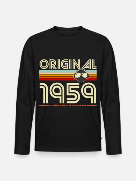 Rétro 1959 Édition Limitée - T-shirt manches longues Premium bio Homme - noir