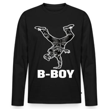 Breakdance B-Boy Street Dance Hip Hop - Men's Premium Organic Long Sleeve Shirt - black - Front - Nico (187cm)