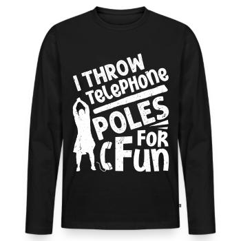 Jeux du Festival écossais : Highlander Lancer de caber - T-shirt manches longues Premium bio Homme - noir - Devant - Nico (187cm)