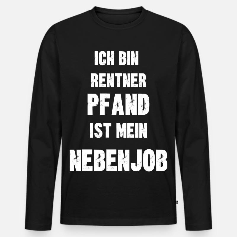 Rentner Pfand Nebentjob - Männer Premium Bio Langarmshirt - Schwarz