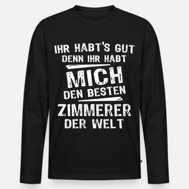 Zimmerer - Männer Premium Bio Langarmshirt - Schwarz
