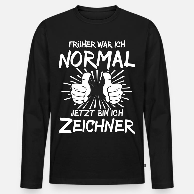 Zeichner - Männer Premium Bio Langarmshirt - Schwarz