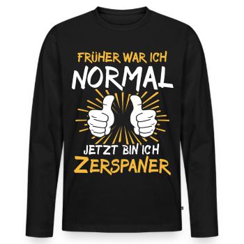 Zerspaner Spruch - Männer Premium Bio Langarmshirt - Schwarz - Vorne - Nico (187cm)