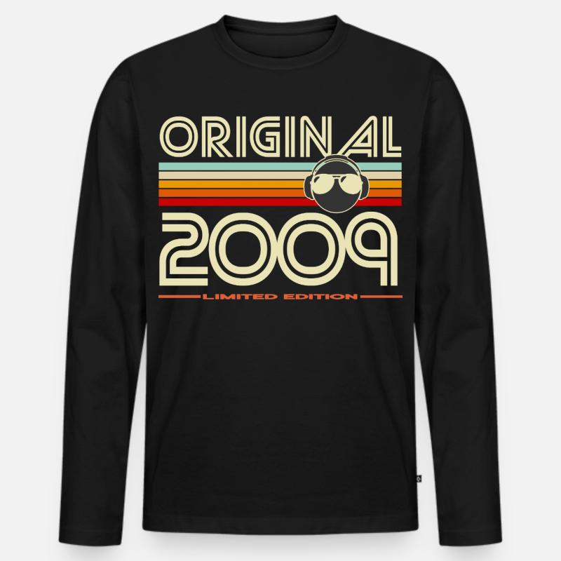 Originale Retro-Edition 2009 - Männer Premium Bio Langarmshirt - Schwarz