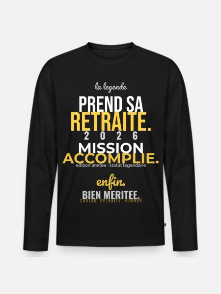 Retraite Accomplie - T-shirt manches longues Premium bio Homme - noir