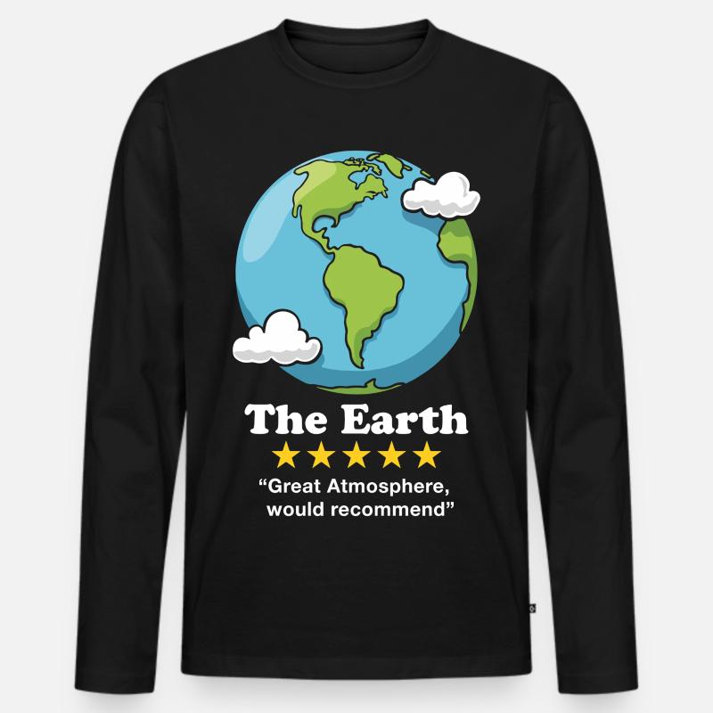 Die Erde - Männer Premium Bio Langarmshirt - Schwarz