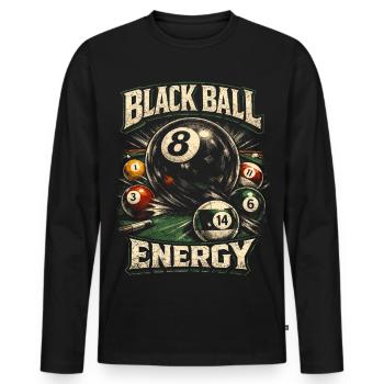 8-Ball Billard - Männer Premium Bio Langarmshirt - Schwarz - Vorne - Nico (187cm)