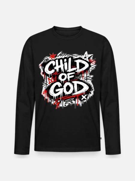 Child of God Graffiti Lettering - Men's Premium Organic Long Sleeve Shirt - black