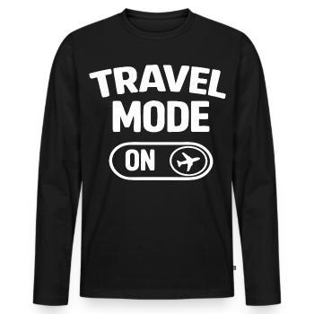 Travel Mode On Vacation Trip - Men's Premium Organic Long Sleeve Shirt - black - Front - Nico (187cm)