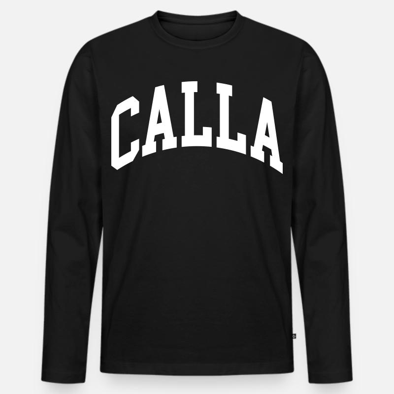 Calla - Männer Premium Bio Langarmshirt - Schwarz