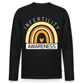 Infertility Awareness Month IVF Month Orange - Men's Premium Organic Long Sleeve Shirt - black - Front - Nico (187cm)