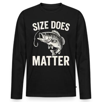 Size Does Matter - Funny Angler T-Shirt - Men's Premium Organic Long Sleeve Shirt - black - Front - Nico (187cm)
