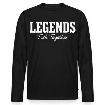 Angeln Legenden Spruch - Männer Premium Bio Langarmshirt - Schwarz - Vorne - Nico (187cm)