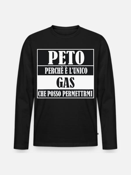 Peto Perche Unico Gas - Männer Premium Bio Langarmshirt - Schwarz