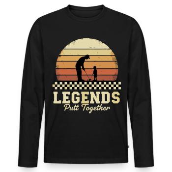 Golf Legenden Putter Vater - Männer Premium Bio Langarmshirt - Schwarz - Vorne - Nico (187cm)