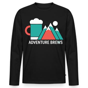 Adventure Brews Hiking Beer - Men's Premium Organic Long Sleeve Shirt - black - Front - Nico (187cm)