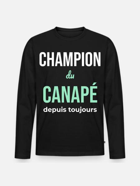Canapé Champion — Flemme Assumée - T-shirt manches longues Premium bio Homme - noir