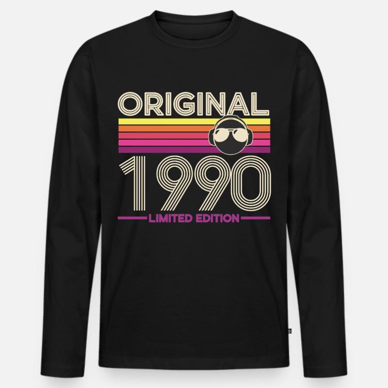 Originale limitierte Edition von 1990 - Männer Premium Bio Langarmshirt - Schwarz
