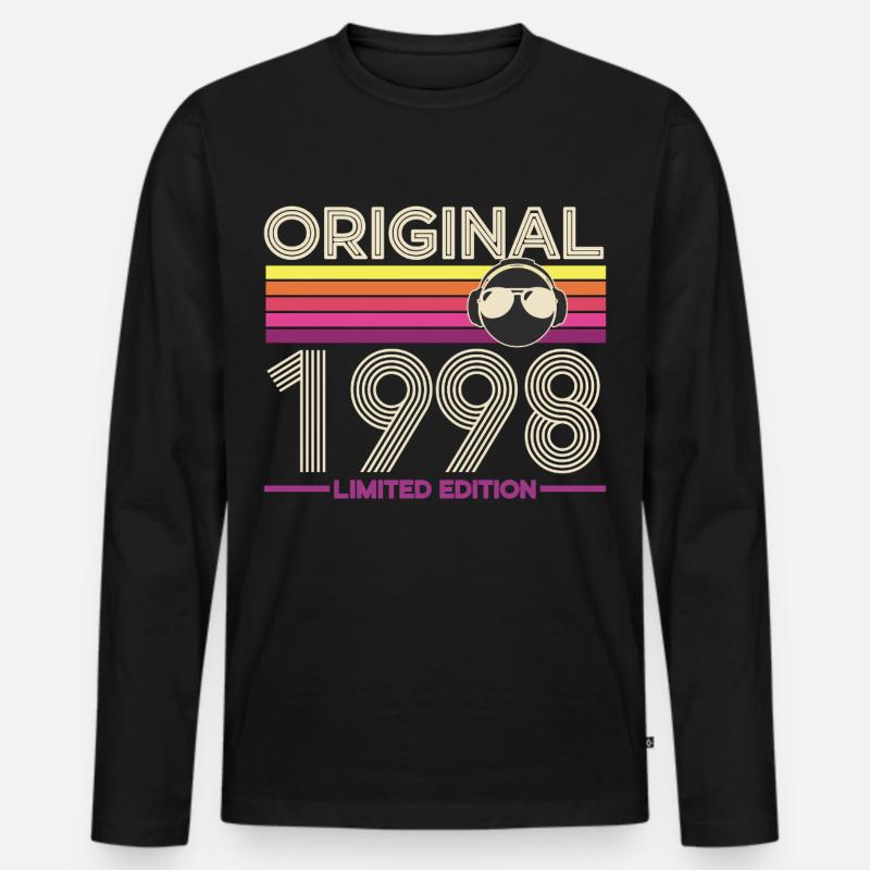 Originale Retro-Edition von 1998 - Männer Premium Bio Langarmshirt - Schwarz