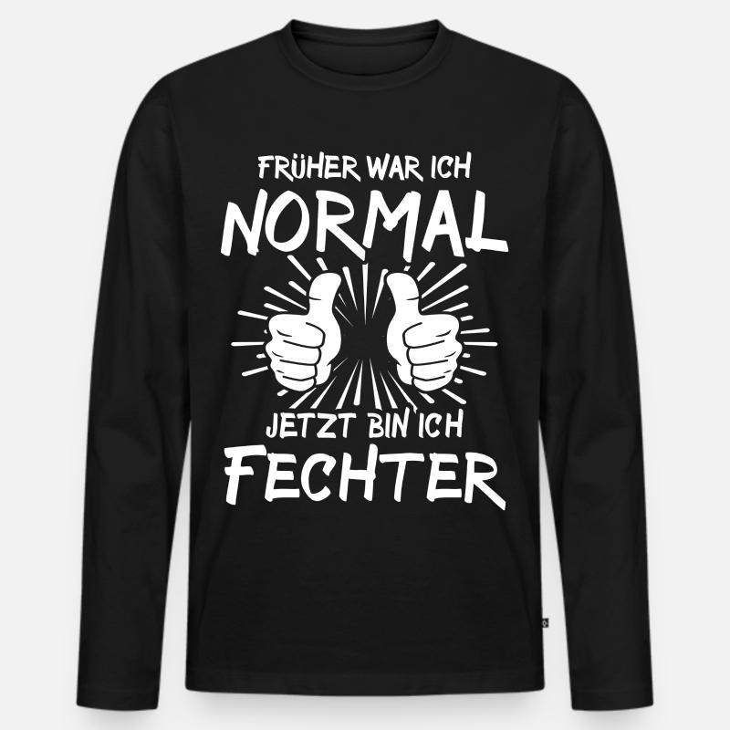 Fechter - Männer Premium Bio Langarmshirt - Schwarz