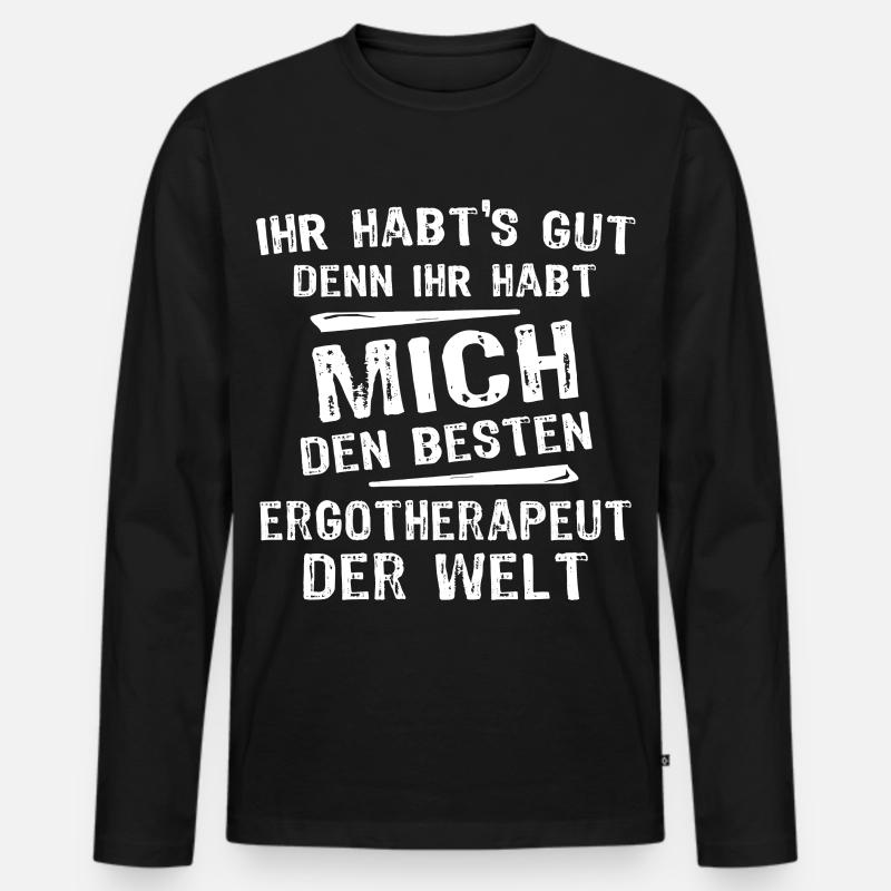 Ergotherapeut - Männer Premium Bio Langarmshirt - Schwarz