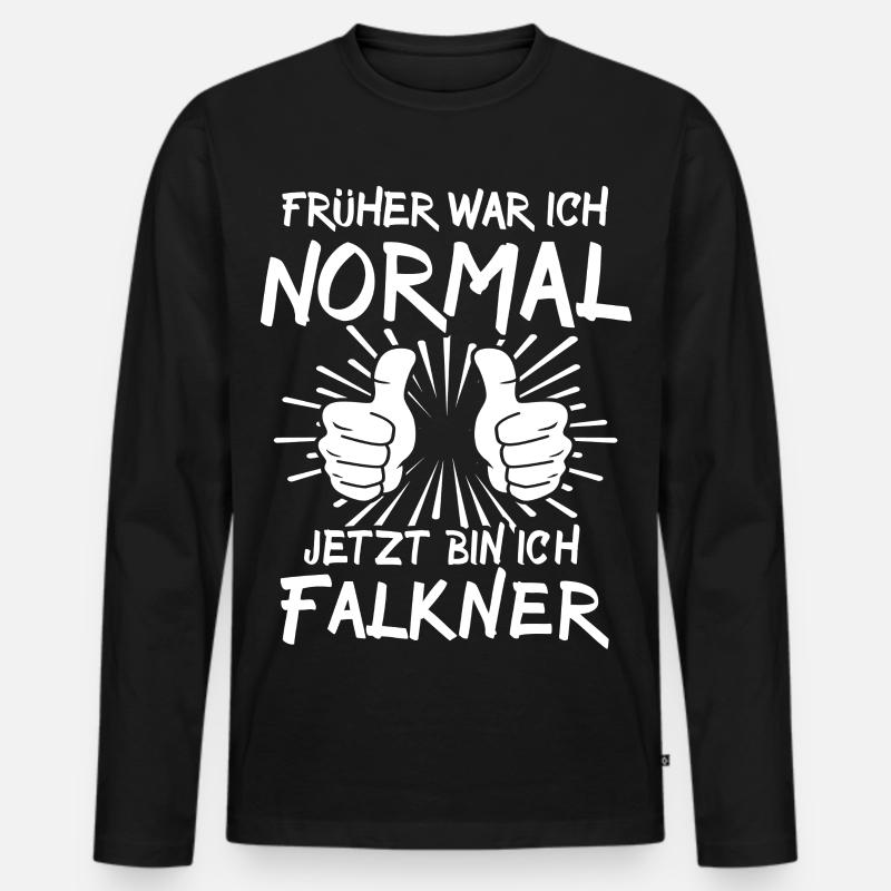 Falkner - Männer Premium Bio Langarmshirt - Schwarz