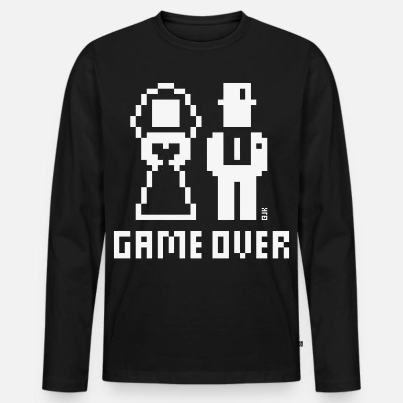 Game Over (Addio al celibato, sposa Pixel / W in grassetto) - Maglia a manica lunga ecologica premium da uomo - nero