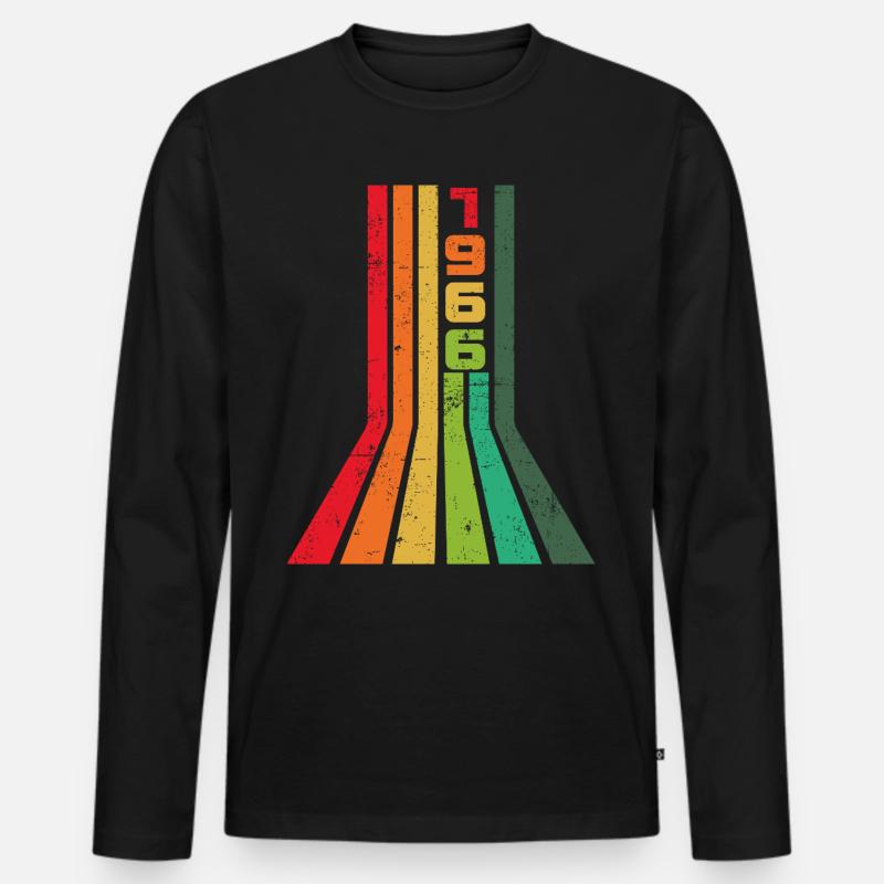 60° compleanno vintage 1966 - Maglia a manica lunga ecologica premium da uomo - nero