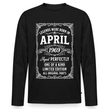 Awesome since April 1969 - Men's Premium Organic Long Sleeve Shirt - black - Front - Nico (187cm)