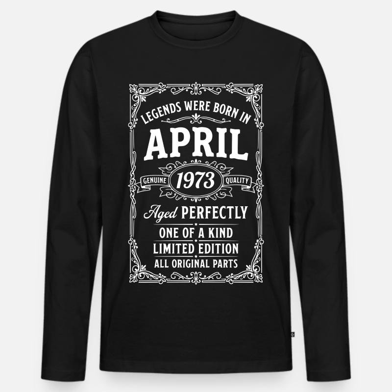 Großartig seit April 1973 - Männer Premium Bio Langarmshirt - Schwarz