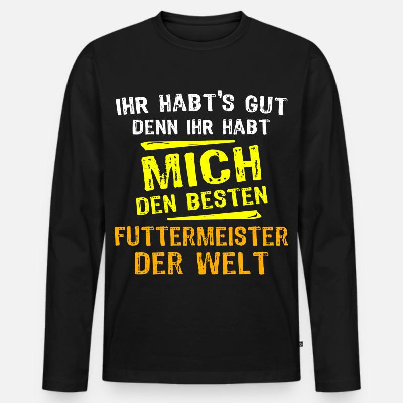 Futtermeister Geschenk - Männer Premium Bio Langarmshirt - Schwarz