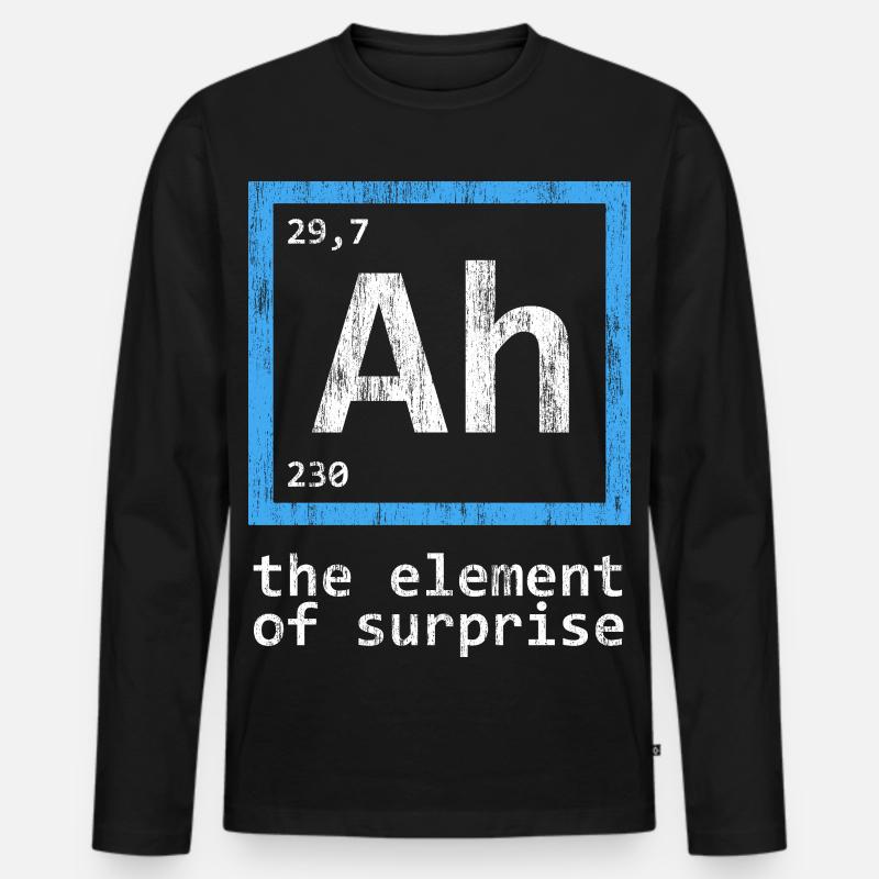 Ah: Element des Überraschungsperiodensystems - Männer Premium Bio Langarmshirt - Schwarz