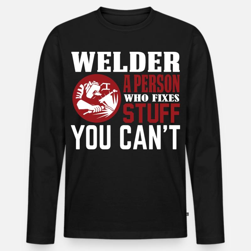 Schweißer eine Person.... - Männer Premium Bio Langarmshirt - Schwarz