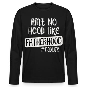 Father Saying Fatherhood DadLife - Men's Premium Organic Long Sleeve Shirt - black - Front - Nico (187cm)